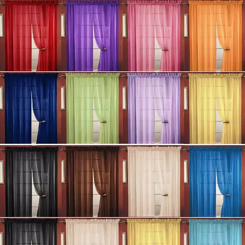 Romântico Quarto Gaze Cortina, Sala, Home Decor, Janela Sheer, Voile Cortinas, Janelas Tulle, Cortinas de porta