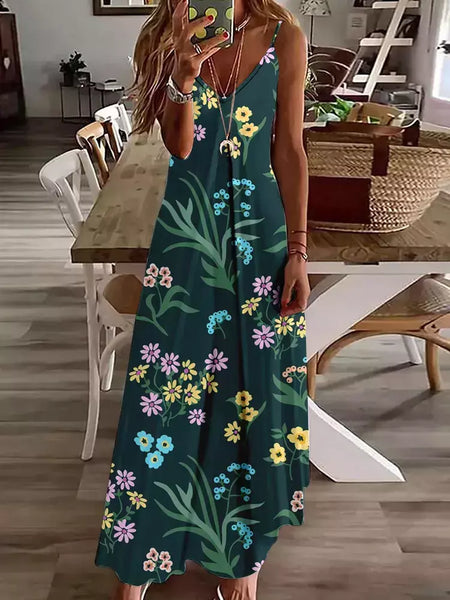 Vestido de cabeçada com estampa floral elegante feminino, casual roupas de praia, plus size, férias, Havaí, novo, 2024