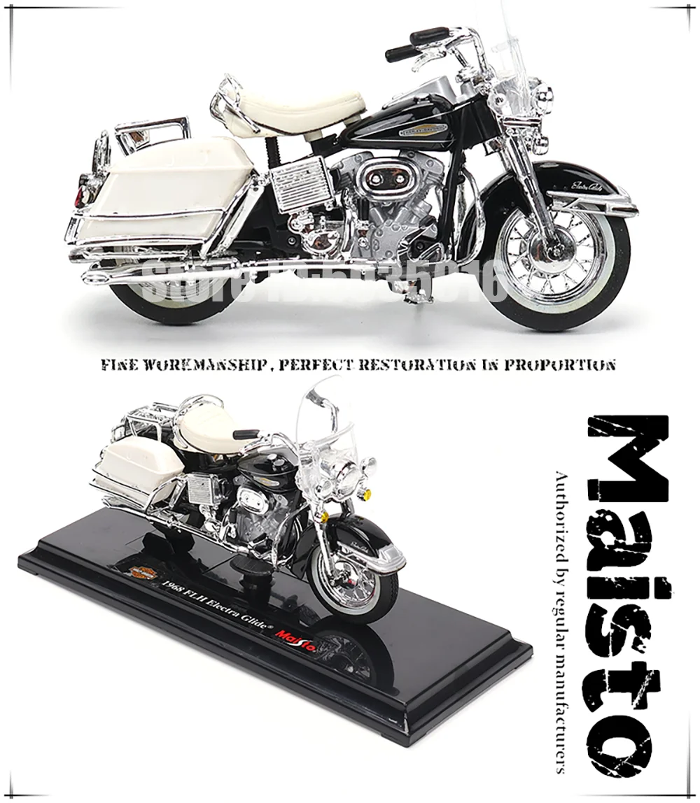 Maisto 1:18 Harley-Davidson Motocicleta 2022 Road King 2022 Fat Bob 114 Liga Modelo de Motocicleta Coleção de Carros de Brinquedo