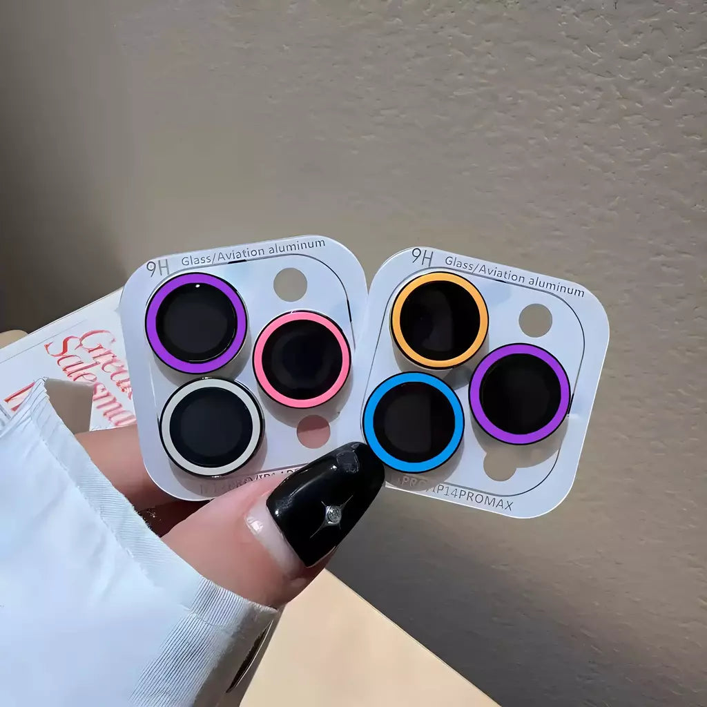 Película protetora de câmera de cerâmica luminosa, 2-3 peças para iphone 16 12 13 14 15 pro max 15 plus 13 12 mini anel de lente tampa brilhante de vidro