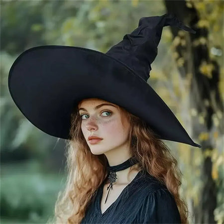 Halloween dobras bruxa feiticeiro chapéu preto festa cosplay traje chapelaria diabo boné adereços traje feminino acessório para festa cosplay