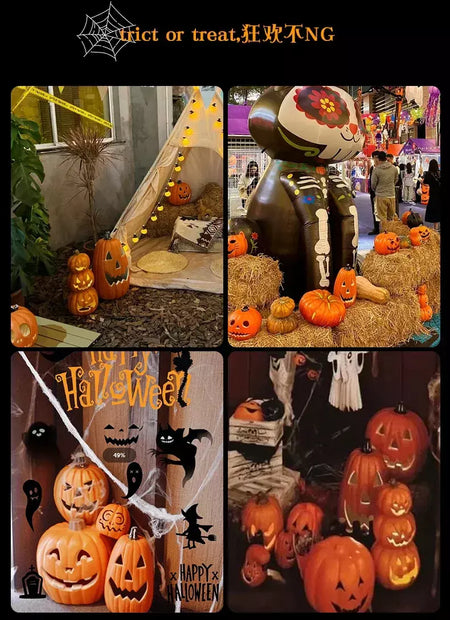 Decoração de halloween abóboras lâmpada para casa quintal jardim ao ar livre decoração halloween horror casa crânio festa adereços brilho no escuro