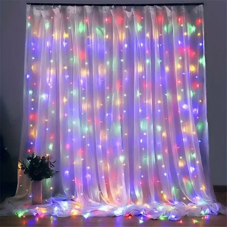 Natal usb cortina corda luzes de fadas 8 modo 6/3m led guirlanda remoto para festa jardim casa decoração casamento ano novo 2025