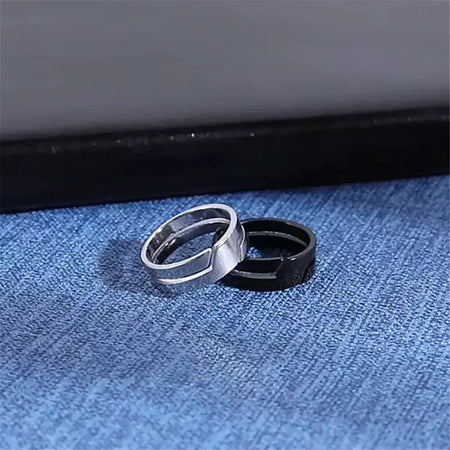 Skyrim anel de aço inoxidável para homens mulheres preto minimalista casual anéis de dedo 2025 casal jóias presente de casamento para amante