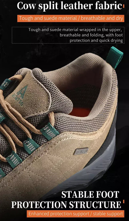 Humtto caminhadas sapatos dos homens de luxo designer inverno escalada trekking tênis para homens couro esportes ao ar livre trabalho homem sapatos 110282 Um