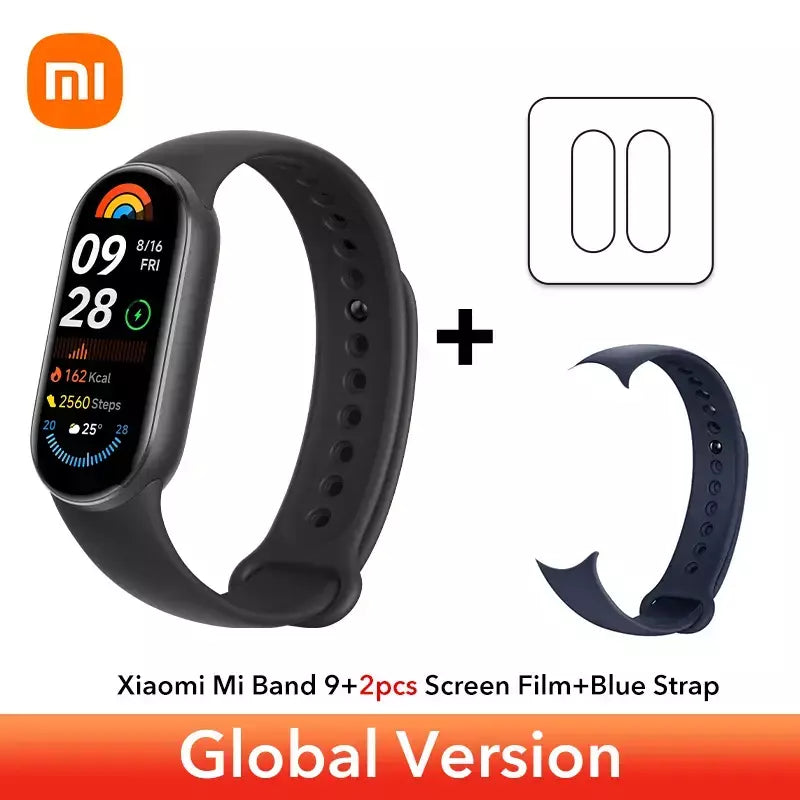 Versão global xiaomi banda inteligente 9 1.62 display amoled spo2 monitoramento 21 dias de vida útil da bateria mais de 150 modos esportivos smartband