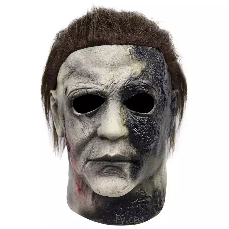 Máscara de látex masculina Michael Myers, rosto cheio, rímel, Rave Cosplay, filmes, brinquedos complicados, terror, fantasias extravagantes, máscara de terror