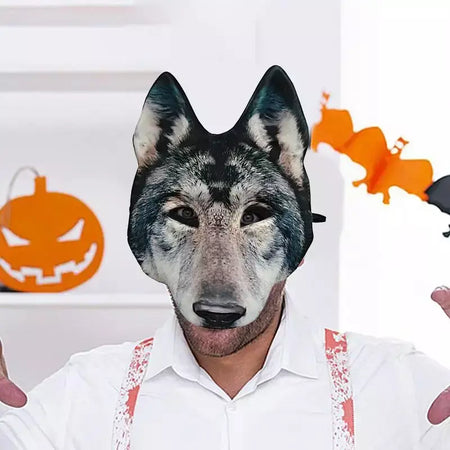 Halloween páscoa lobo máscara assustador animal moda máscara cosplay traje acessórios realista máscara de cabeça para adultos