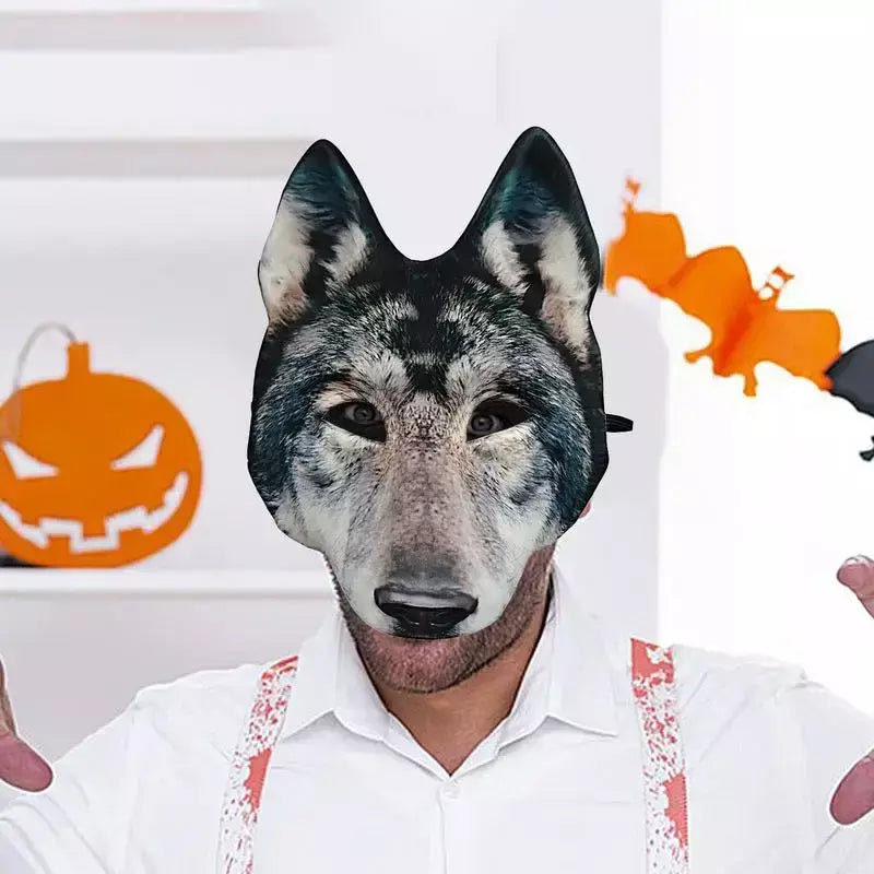 Halloween páscoa lobo máscara assustador animal moda máscara cosplay traje acessórios realista máscara de cabeça para adultos