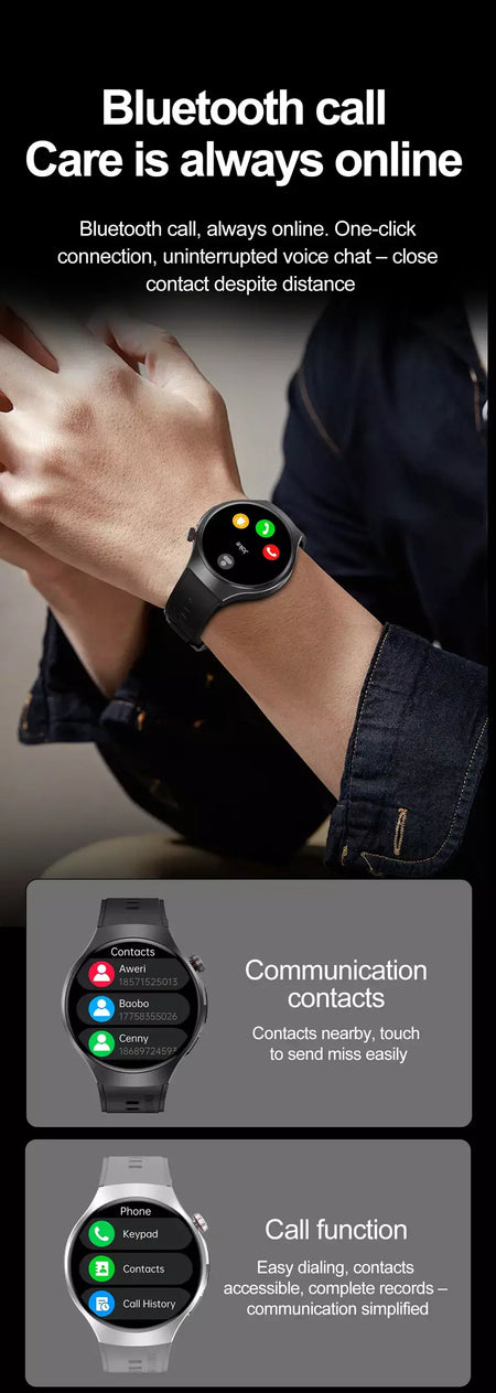 Novo relógio inteligente masculino tela de toque completa bússola bluetooth chamada lanterna esportes atividade fitness freqüência cardíaca à prova dwaterproof água smartwatch