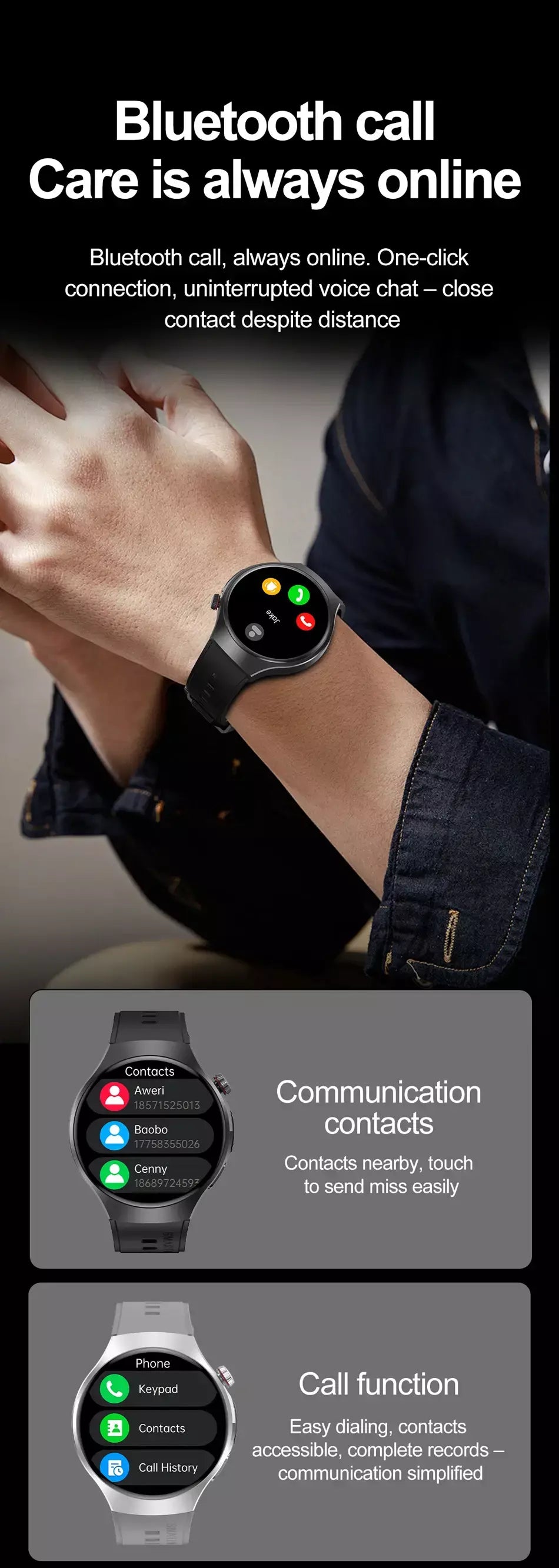 Novo relógio inteligente masculino tela de toque completa bússola bluetooth chamada lanterna esportes atividade fitness freqüência cardíaca à prova dwaterproof água smartwatch