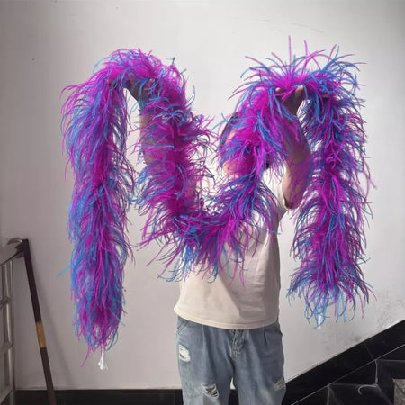 Boa de penas de avestruz arco-íris, 6/10/20 camadas, acessórios de festa fofos para mulheres, halloween, carnaval, cosplay, decoração de casamento, fantasia diy