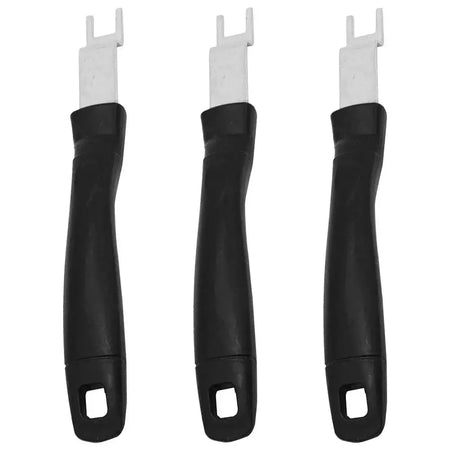 3 pçs de aço inoxidável alça preta conjunto ferramentas churrasco grill grelha levantador placa metal ajustador resistente ao calor pinça ferramentas churrasco