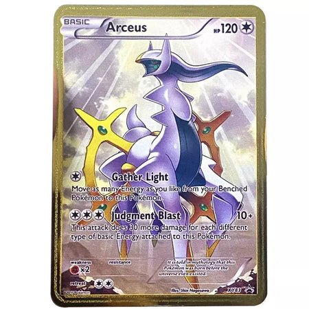 Pokemon English Metal Card Anime Pikachu Charizard Mewtwo Arceus Frog Flower Vmax GX Letters Game Collection Card Kids Toy Gifts
