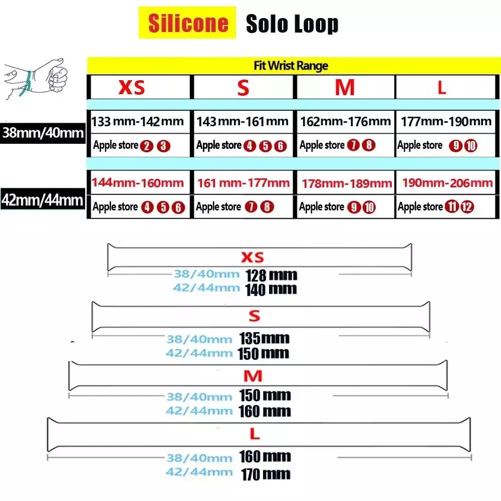 Silicone Solo Loop Band para Apple Watch, Belt Bracelet Strap, iWatch Series 9, 8, 7, 6, SE, Ultra 2, 40mm, 44mm, 45mm, 41mm, 49 milímetros, 38 milímetros, 42 milímetros