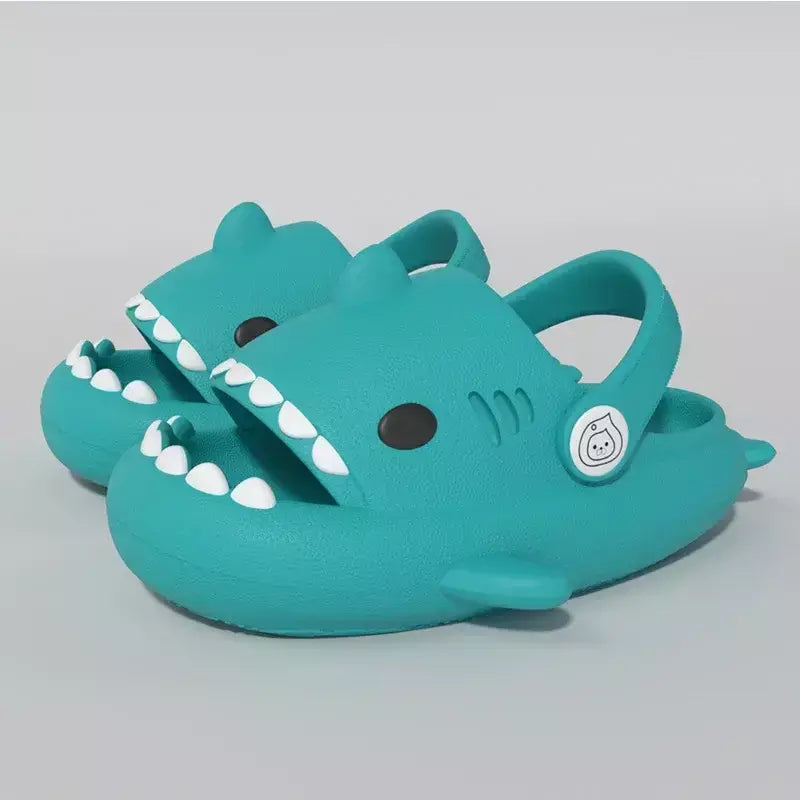 Tridimensional crianças tubarão buraco sapatos verão casa bebê antiderrapante sandálias plataforma bonito dos desenhos animados sola macia crianças slippe