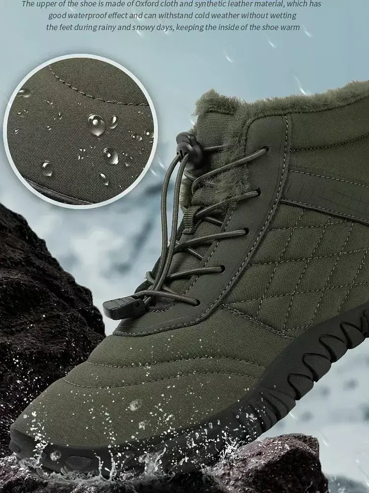 2024 novas botas de inverno para homens neve descalço mulheres ao ar livre antiderrapante pele quente tênis casuais plus size botas de tornozelo sapatos de caminhada