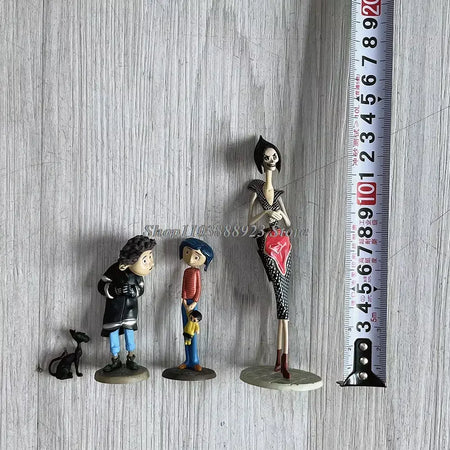 3 pçs neca coraline figura anime coraline & a porta secreta personagem torto modelo boneca estátua conjunta filme móvel brinquedos presentes