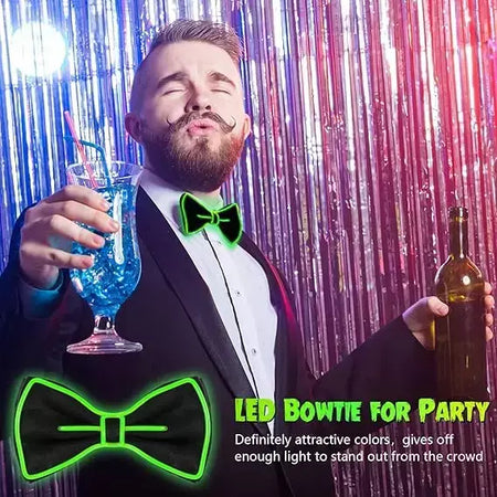Suspensórios de led iluminados masculinos, gravata borboleta unissex, calças elásticas ajustáveis, suspensório iluminado com led para festival de música, festa de fantasia