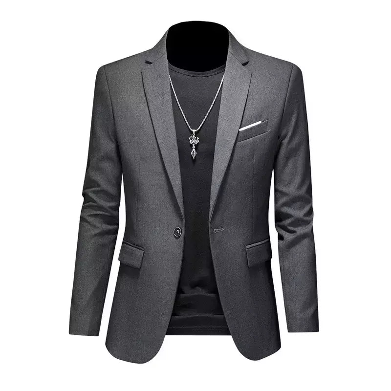 Blazer Casual de Negócios Masculino, Jaqueta Monocromática, Casacos Oversize, Smoking Masculino, Roupas de Marca, Roupas de Trabalho, Plus Size M-6XL