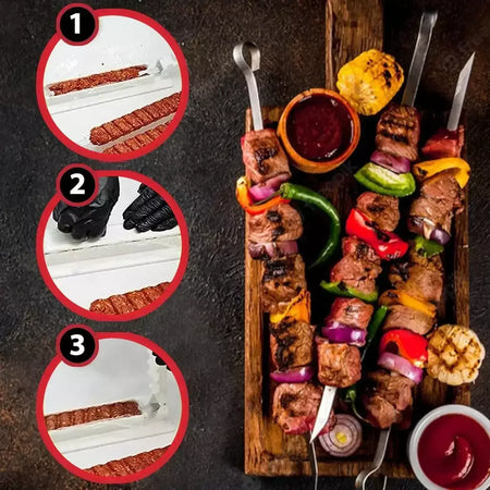 Fabricante de kebab molde de plástico kabob fabricante imprensa churrasco espeto carne manual kebab fazendo ferramenta churrasco gadget plástico kebab imprensa molde
