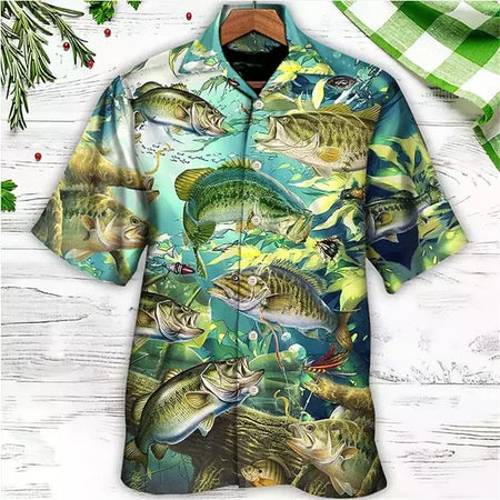 Camisa dos homens do vintage 3D Havaiano Casual Wear Férias de praia Soltas montagem Masculina Top 2023 Dos Desenhos Animados Padrão Manga Curta Ao Ar Livre