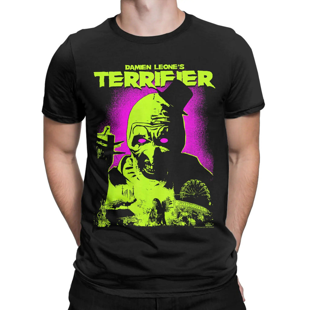 Terrificantes olhos brilhantes arte camiseta masculina novidade puro algodão camisetas crewneck manga curta camisetas roupas tamanhos grandes
