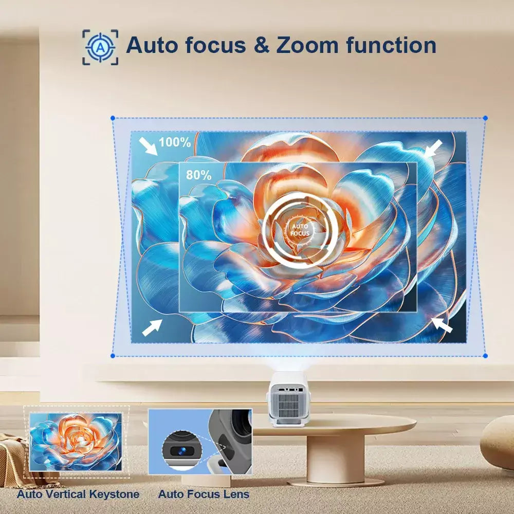Thundeal foco automático pg370 full hd 4k projetor para filme wifi android projetor smart tv home theater mini projetor de vídeo portátil