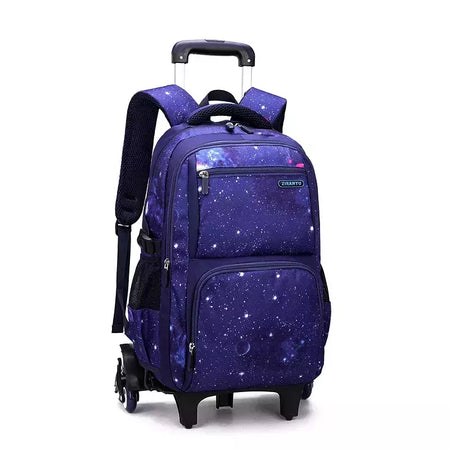 Mochila escolar com rodas para crianças, Mochila de rolamento para menino, Mochila escolar com rodas, Mochila de bagagem de mão, 6 rodas