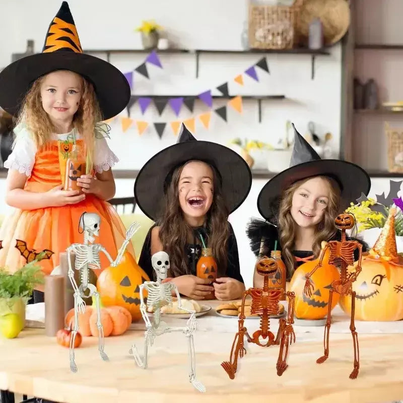 Esqueleto de forma humana de halloween de 40cm, esqueleto acessível, ossos de forma humana, decorações de herror de halloween, adereços de terror de casa assombrada