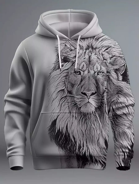 Capuz de manga comprida masculino, moletom com capuz, impressão 3D, bolso frontal, streetwear, moda primavera, novo