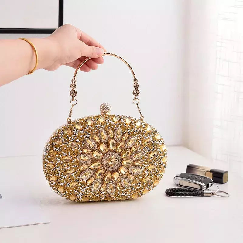 Bolsa crossbody redonda pequena para mulheres, bolsas verdes, embreagem de cristal, bolsa de diamante para casamentos, designers de luxo, carteiras, 2023