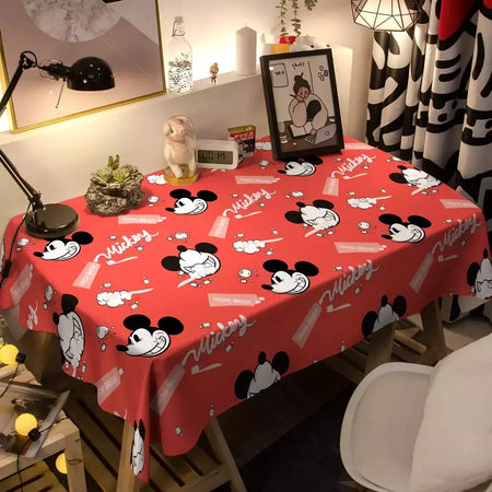Toalha De Mesa Mickey Mouse Dos Desenhos Animados Da Disney Para Crianças, Mesa De Jantar Americana, Toalha De Mesa De Café Retro, Toalha De Mesa Quadrada