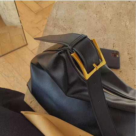 Bolsa Boston de couro PU para mulheres, bolsa de ombro de grande capacidade, bolsas crossbody, design de travesseiro vintage, casual