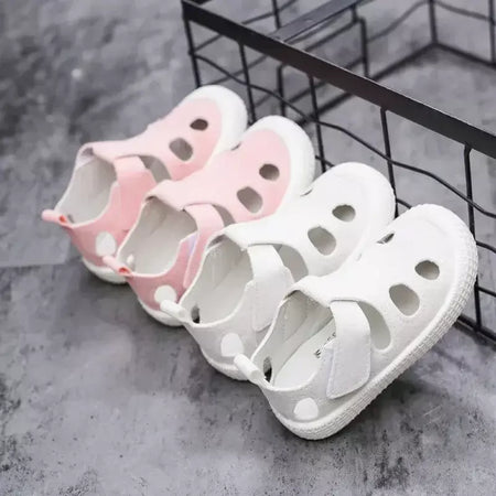 Crianças metade sandálias meninos esportes sapatos casuais recortes oco moda 2024 nova primavera verão crianças meninas sandálias 21-30