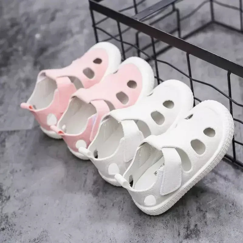 Crianças metade sandálias meninos esportes sapatos casuais recortes oco moda 2024 nova primavera verão crianças meninas sandálias 21-30