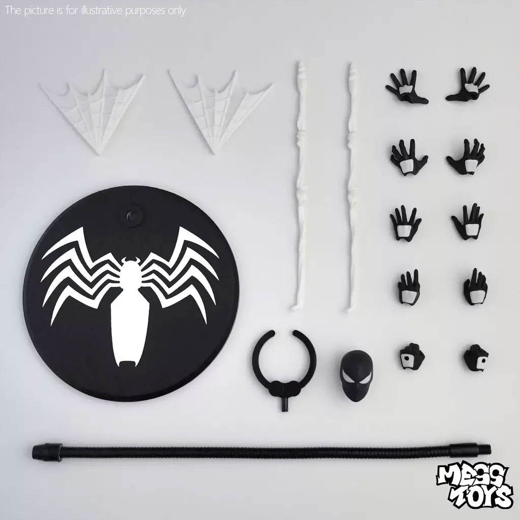 Novos brinquedos bagunça figura do homem-aranha terno preto vizinho simbionte messto brinquedos escarlate vizinho figura de ação ct brinquedos preto vermelho homem aranha