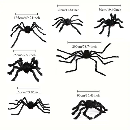 Halloween grande aranha de pelúcia horror decoração de halloween festa prop ao ar livre aranha gigante decoração 30-200cm câmara brincadeira aranha preta