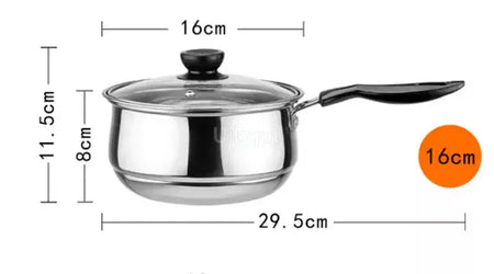 Panela de aço inoxidável com fundo duplo, panela de sopa não magnética, panelas multiuso, panela antiaderente, fogão a gás usado, panela quente