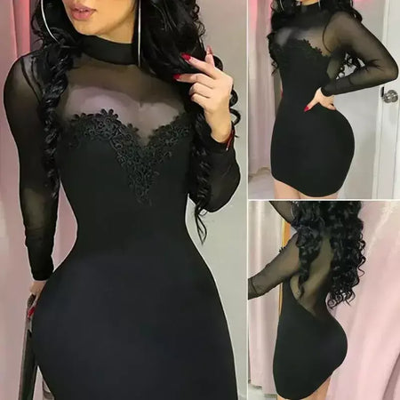Mulheres elegante mini vestido de chiffon sexy transparente sem alças festa bandagem bodycon mini vestidos femininos preto roupas