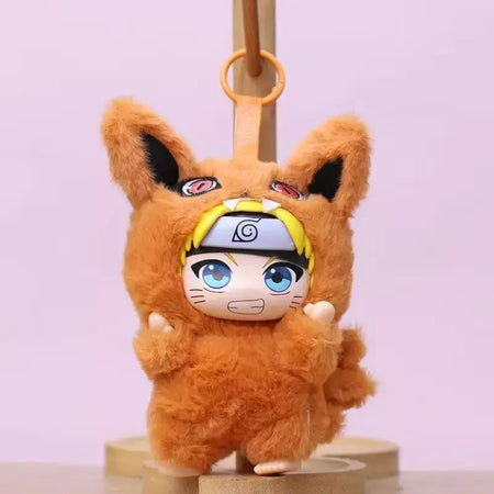 Naruto besta de cauda série brinquedos de pelúcia bonito sasuke sakura bonecas de vinil kawaii gaara hinata kakashi saco chaveiros para presente aniversário