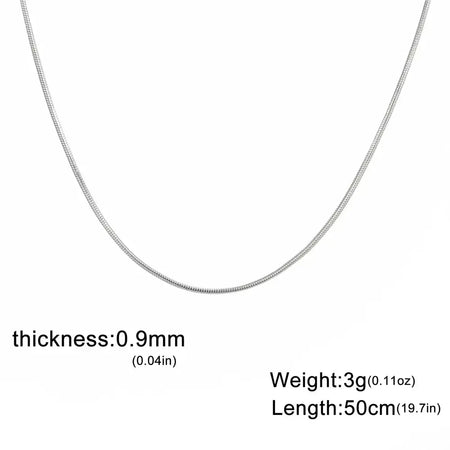 My Shape Rodada Cobra Cadeia Colar para Mulheres Homens Aço Inoxidável Link Cadeia 0.9mm 1.2mm 2mm Cadeia Gargantilha Moda Jóias Presentes