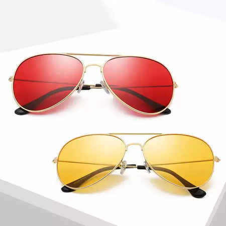 Óculos de sol clássicos Retro Pilot Ocean para homens e mulheres, metal unissex, vermelho, amarelo, 3025, óculos de direção, verão, 2024