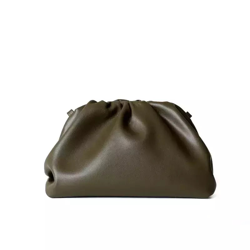Saco de Nuvem de Couro Genuíno para Mulheres, Couro Macio, Ombro Crossbody Bags, Alta Qualidade, Embreagens Femininas Noite, Senhoras, 2023