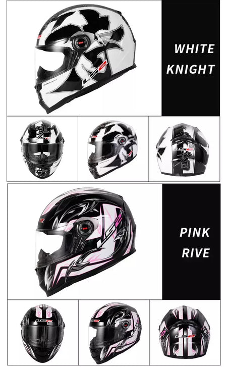 Ls2 rosto cheio capacete da motocicleta das mulheres dos homens capacete de motocross de alta resistência abs escudo 3c aprovado acessórios da motocicleta ff358