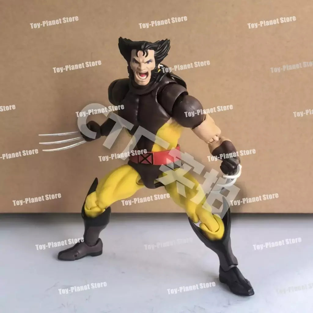 Em estoque ct brinquedos wolverine mafex 138 figura marrom 096 azul quadrinhos ver amarelo x-men anime figura de ação estatueta presentes personalizados brinquedos