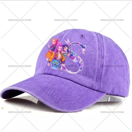 Kpop demônio caçador chapéu carta A-Z boné de beisebol para mulheres verão ajustável chapéu de sol anime bonito retro sunbonnet adulto chapelaria presente