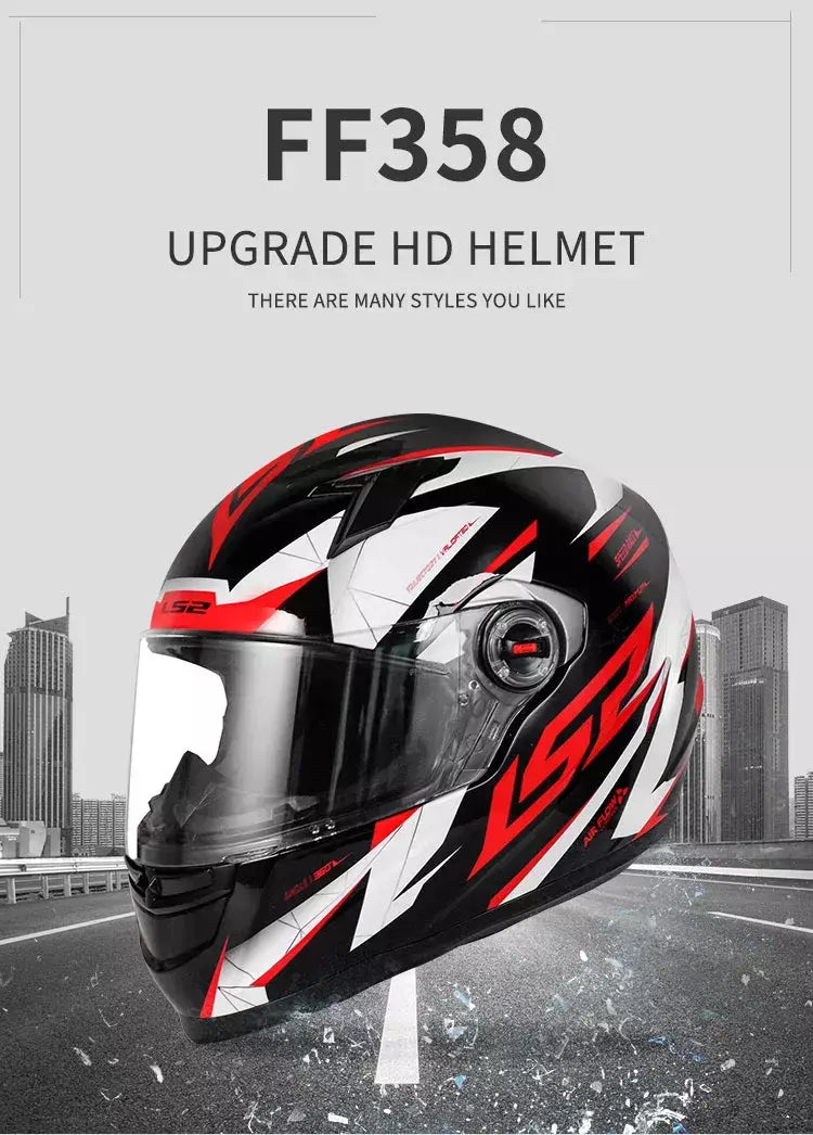 Ls2 rosto cheio capacete da motocicleta das mulheres dos homens capacete de motocross de alta resistência abs escudo 3c aprovado acessórios da motocicleta ff358
