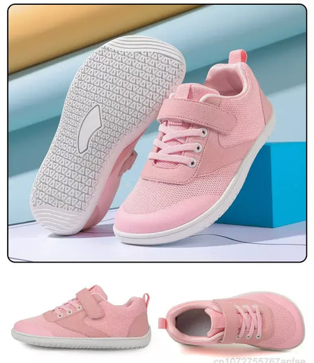 Novos meninos meninas tênis crianças largas sapatos descalços naturalmente spracam sapatos da criança pequena grande criança