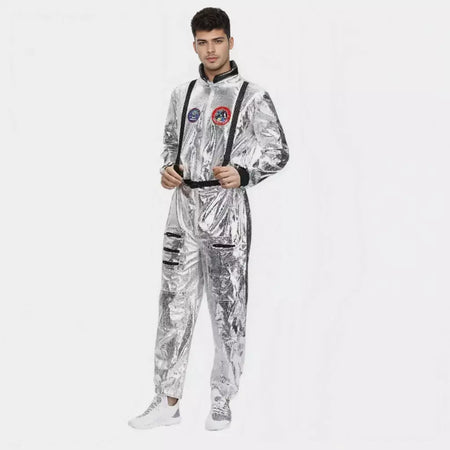 Masculino feminino zíper bordado aventura astronautas terno cosplay traje conjunto qualidade premium festa de halloween desempenho palco